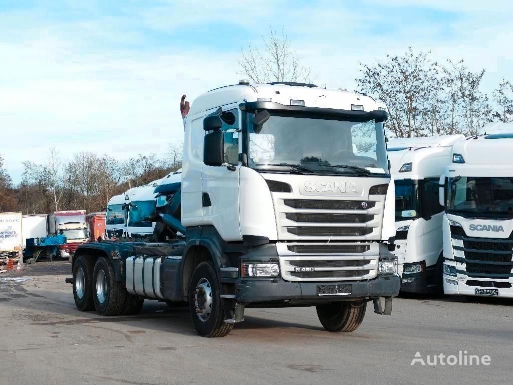 شاحنة ذات الخطاف Scania R 450 Abrollkipper*6x4*Blattfederung*