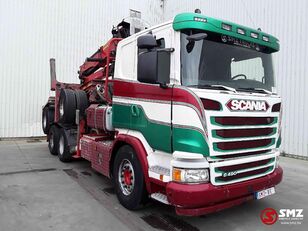 شاحنة نقل الأخشاب Scania G 490 +palfinger s 3000l82/faymonville